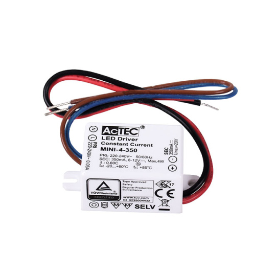 Transformador de corriente constante AC/DC 350mA (Driver) 4W IP20, en plastico