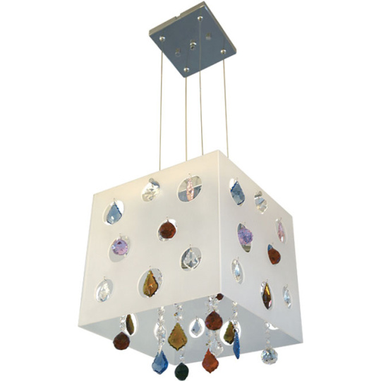 Ceiling Lamp GORETI 5xE14 L.31xW.32xH.Reg.cm Acrylic White/Chrome