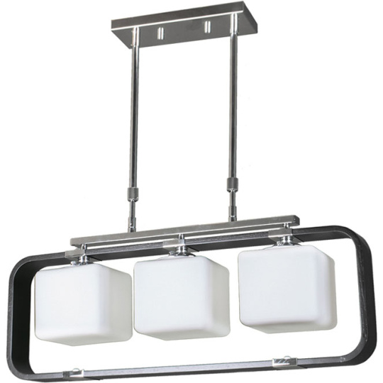 Ceiling Lamp IRINA rectangular 3xE27 L.65xW.13xH.Reg.cm Wengue/Chrome