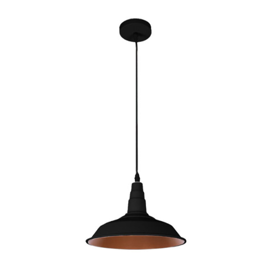 Suspensão KIEL D.25cm 1xE27 em metal preto