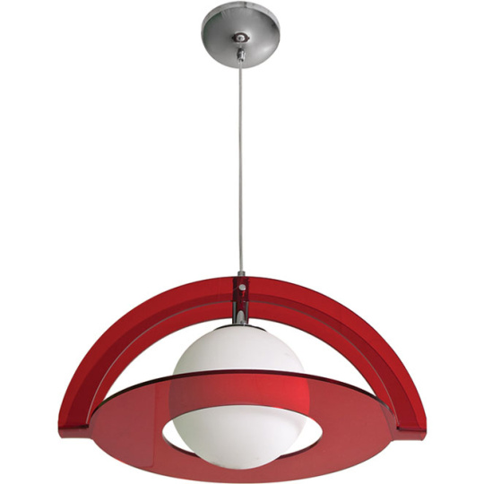 Pendant Light ÓRBITA 1xE27 L.50xW.42xH.Reg.cm Acrylic Red