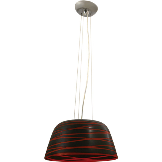 Pendant Light LURDES 1xE27 H.Reg.xD.37cm Red/Black