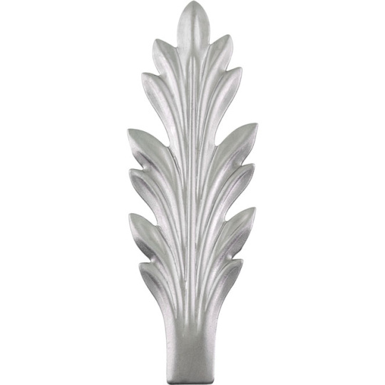 Ornamento estampado em forma de folha L.3,8xAlt.12cm, em ferro bruto