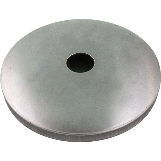 Cover for open sphere H.4,9xD.8cm with 1 central hole, in raw iron