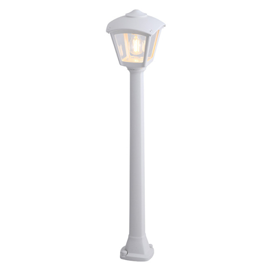 Farola ROBY 1xE27 8,5W con pulsador CCT (3colores) IP55 L.20xAn.20xAl.94,5cm resina blanca