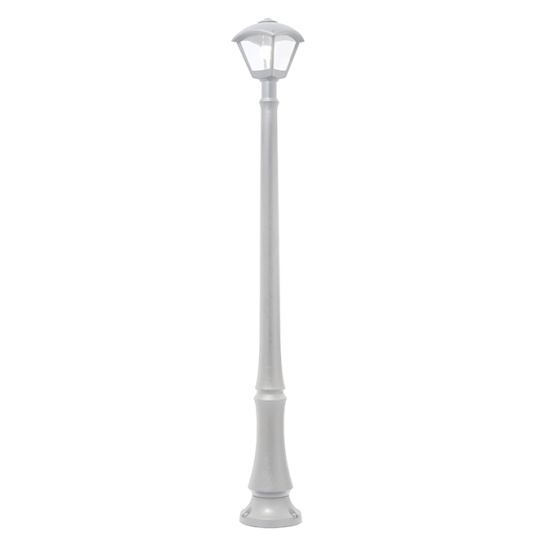 Farola DARIO 1xE27 8,5W con pulsador CCT (3colores) IP55 L.24xAn.24xAl.195cm resina blanca