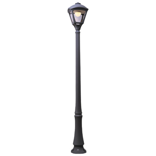 Pillar SERGIO 1xE27 30W CCT (3colors) switch IP55 L.33xW.33xH.237cm black resin