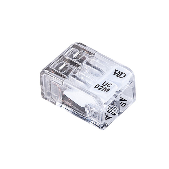 Transparent compact connector for cable 2 poles 0,2-2,5mm2 450V 24A (box 100pcs)