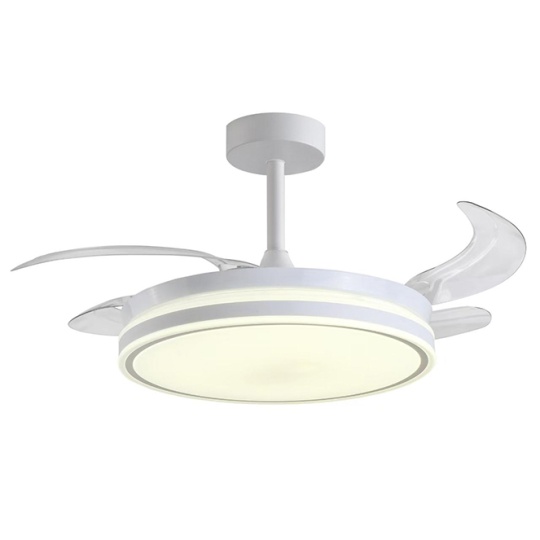 Ceiling fan DC RODAS MINI white, 4 retractable blades, 96W LED 3000|4000|6000K, H.30/35xD.91/40cm