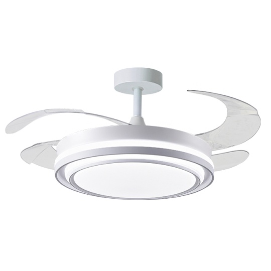 Ceiling fan DC BYBLOS white, 4 retractable blades, 72W LED 3000|4000|6000K, H.30/35xD.108/50cm