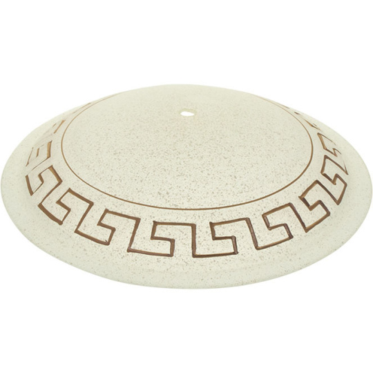 Vidro TRENTO redondo dourado, com furo central D.30xAlt.6cm para plafond