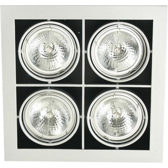 Downlight Empotrable HEFESTO cuadrado 4xG53 AR111 L.35xAn.35xAl.0,3cm Gris