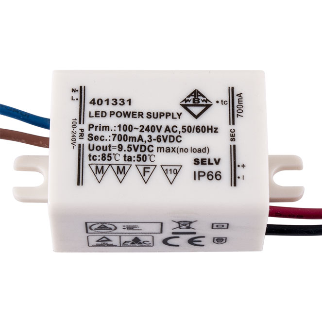 Transformador de corriente constante AC/DC 700mA (Driver) para LED