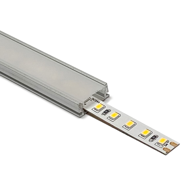 Perfil LED de superficie de 17x7,8mm lacado blanco difusor blanco