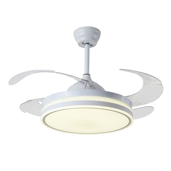 Ventilador DC Urano blanco con 4 Aspas Retráctiles y 36w led con Mando de  Interlusa : 173.00 euros